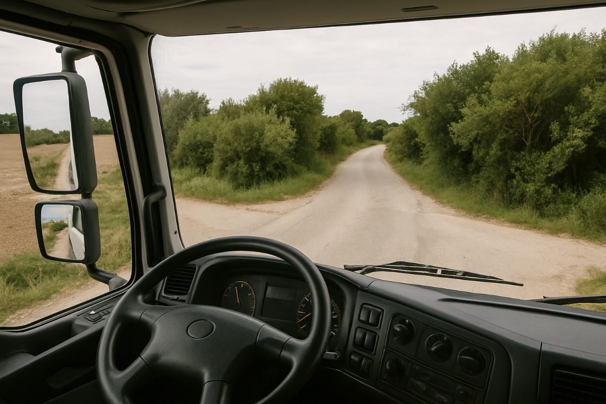 ¿Qué debe hacer un conductor de camión al acercarse a un cruce peligroso?