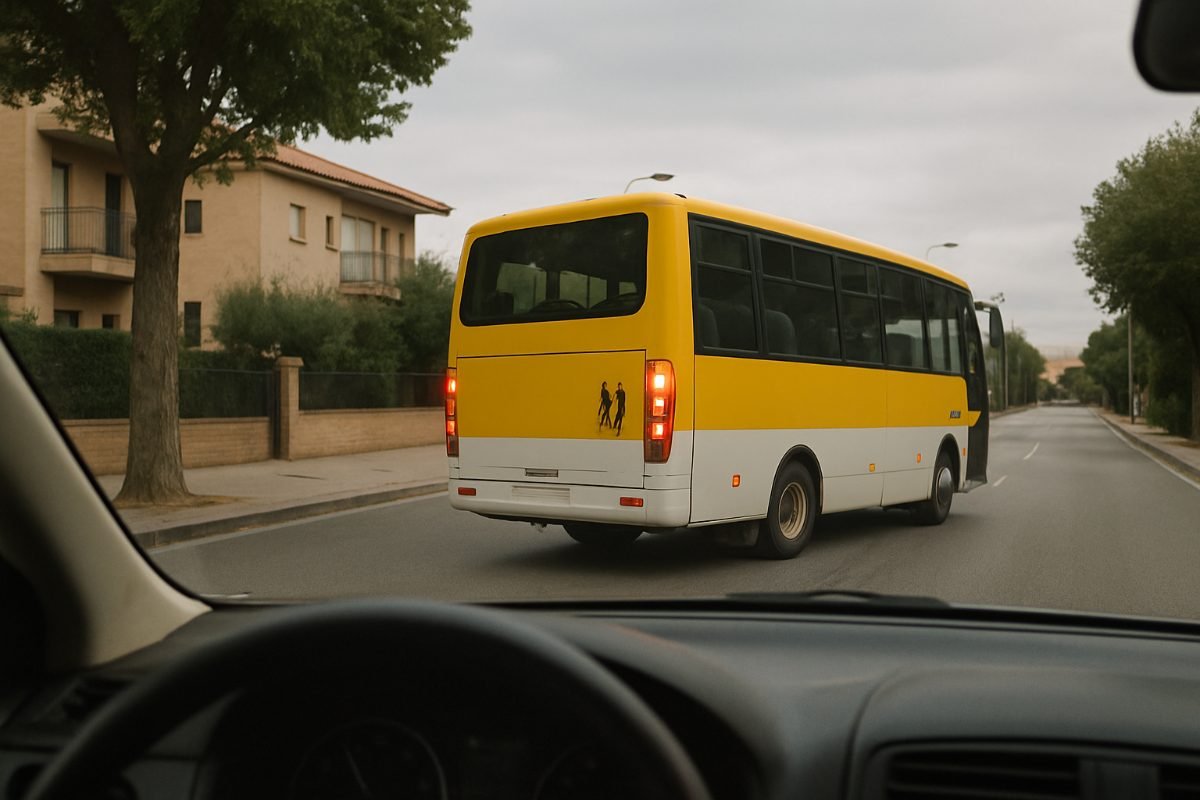Si un autobús escolar está parado con las luces intermitentes encendidas, ¿qué debes hacer?
