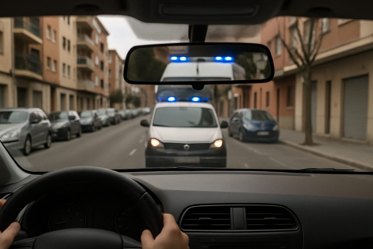 Si un vehículo de emergencia con sirena se acerca, ¿cuál es la acción correcta?